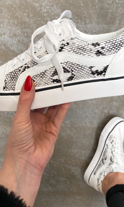 vera snake sneaker white