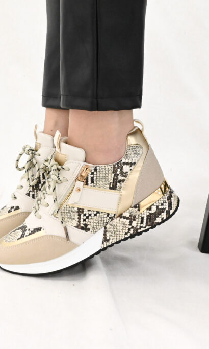 MEGGY SNAKE SNEAKER BEIGE