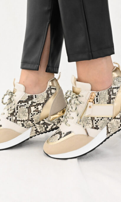MEGGY SNAKE SNEAKER BEIGE