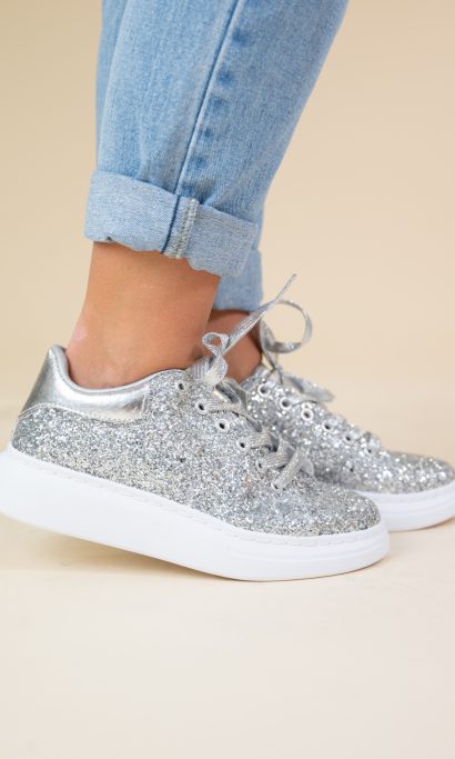 KIKI GLITTER SNEAKER SILVER