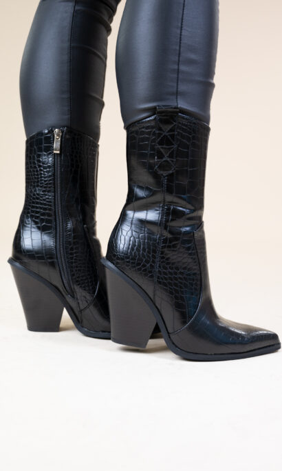 XENNA PRINT BOOTS BLACK