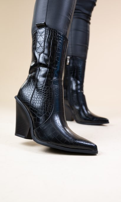 XENNA PRINT BOOTS BLACK