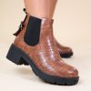 SNAKE BUCKLE BOOTS BROWN