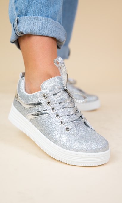DEMI GLITTER SNEAKER SILVER