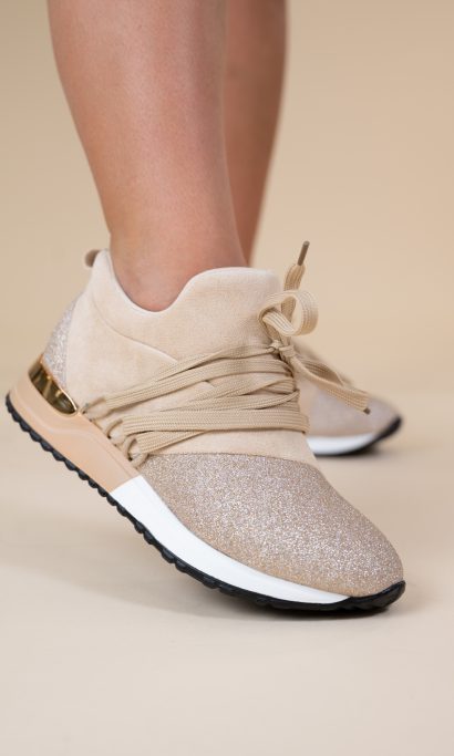 LIO GLITTER SNEAKER KHAKI