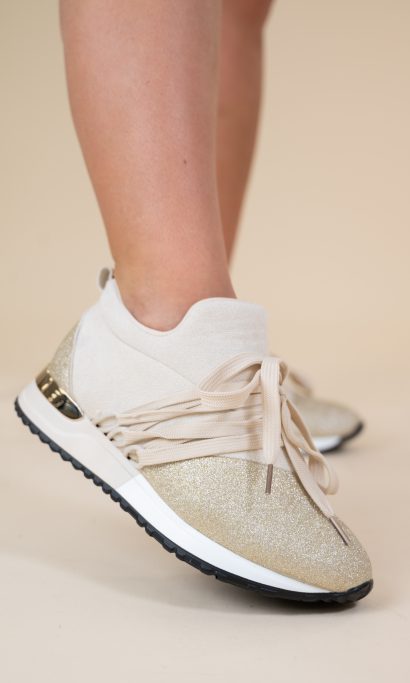 LIO GLITTER SNEAKER BEIGE