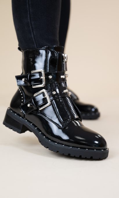 NATHALIE LACQUER BOOTS