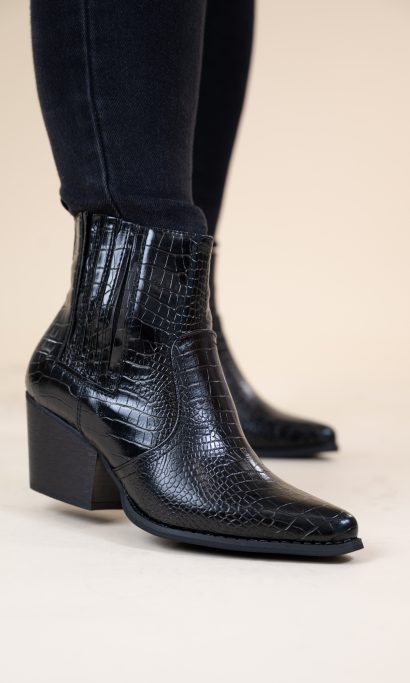KAYLA COW BOOTS BLACK