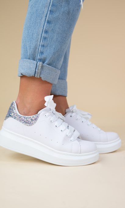 FLEUR GLITTER SNEAKER SILVER