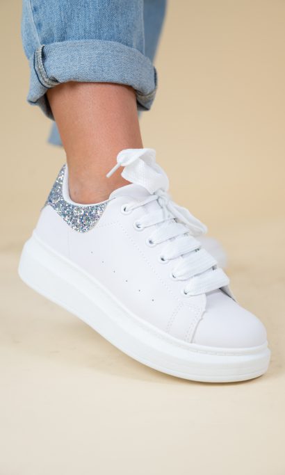 FLEUR GLITTER SNEAKER SILVER