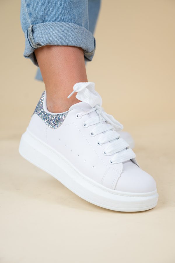 FLEUR GLITTER SNEAKER SILVER